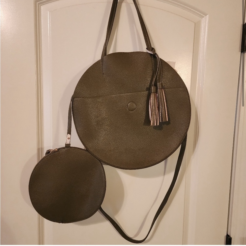 Anthropology round green purse